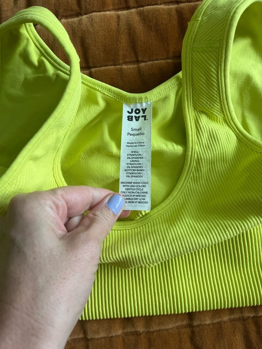 JoyLab Neon Ribbed Seamless workout set - Picture 4 of 5